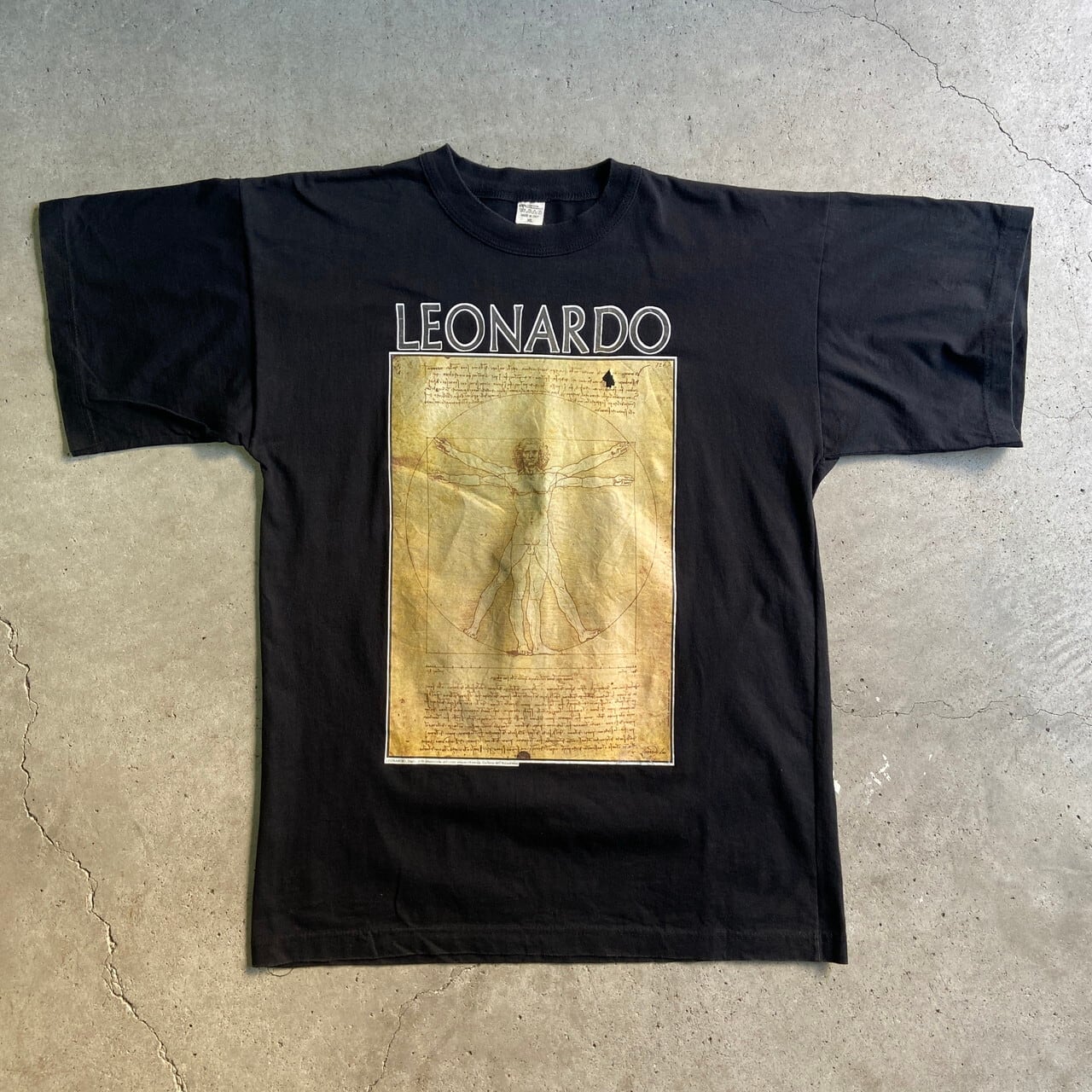 紫③ 【イタリア製】90s ダヴィンチ tシャツ アート ユーロ