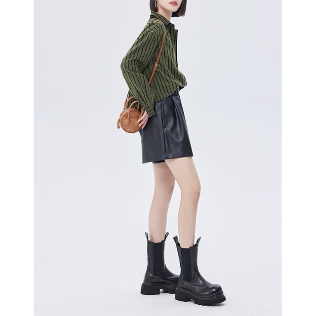 Stripe contrast pocket shirt C1415