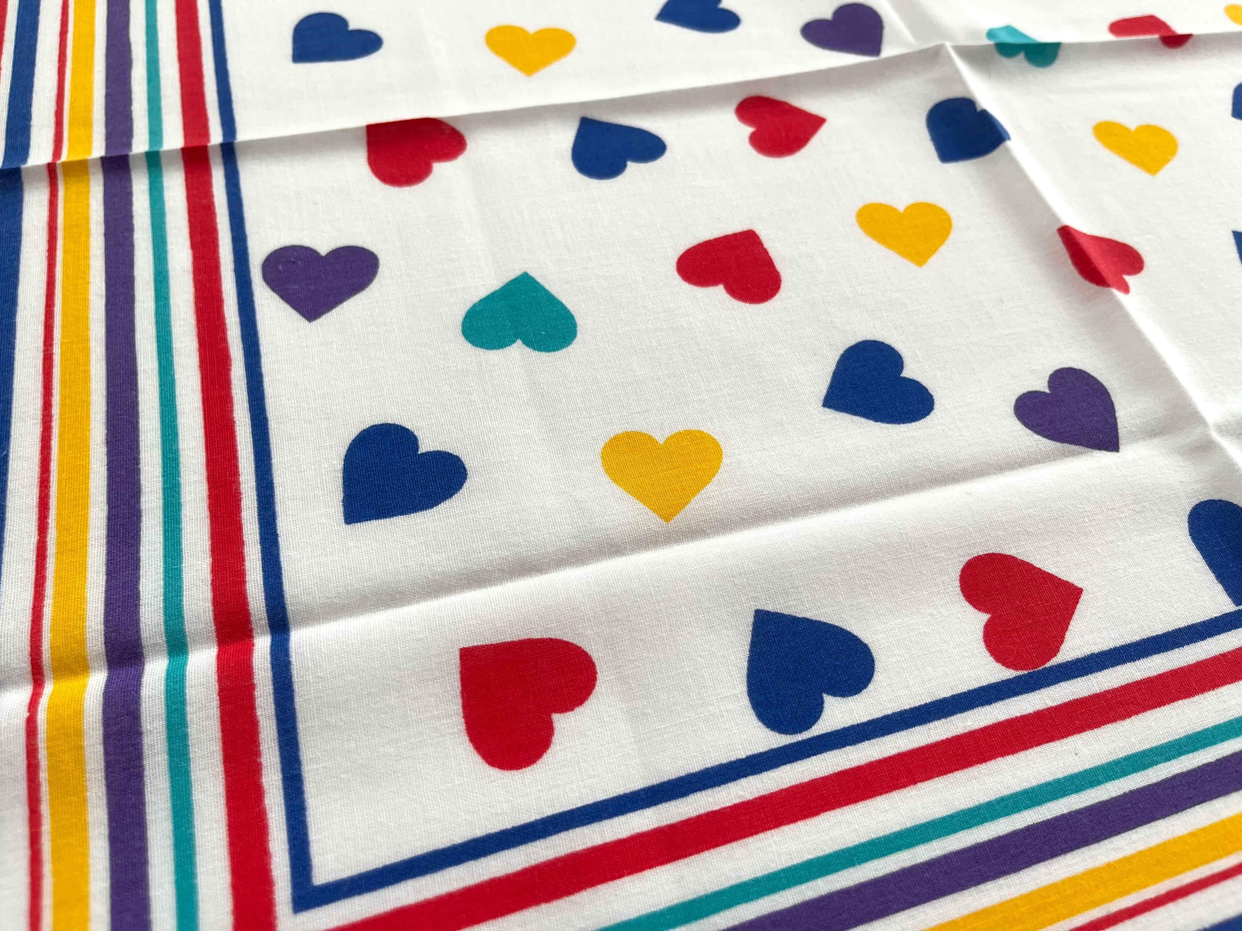 ハート柄　ヴィンテージ バンダナ Heart♡】80s~ RN14193 ヴィンテージバンダナ MADE IN USA | PAY ID