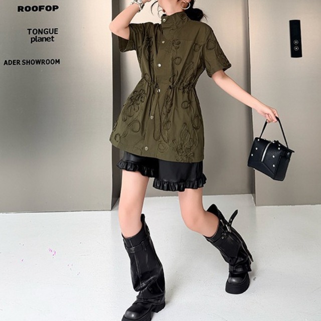 レトロチェック柄メッシュノースリーブシャツ 2color BL0598