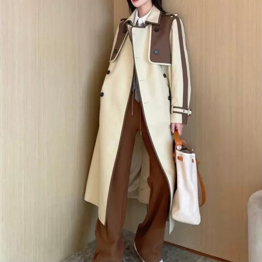 バイカラートレンチコート Mei664 Meili Roi メイリー ロイ