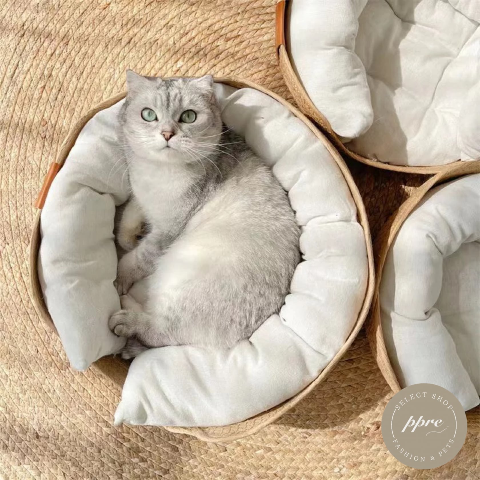 ラタン バスケット ペットベッド 犬 猫 ペット用品 寝具 クッション