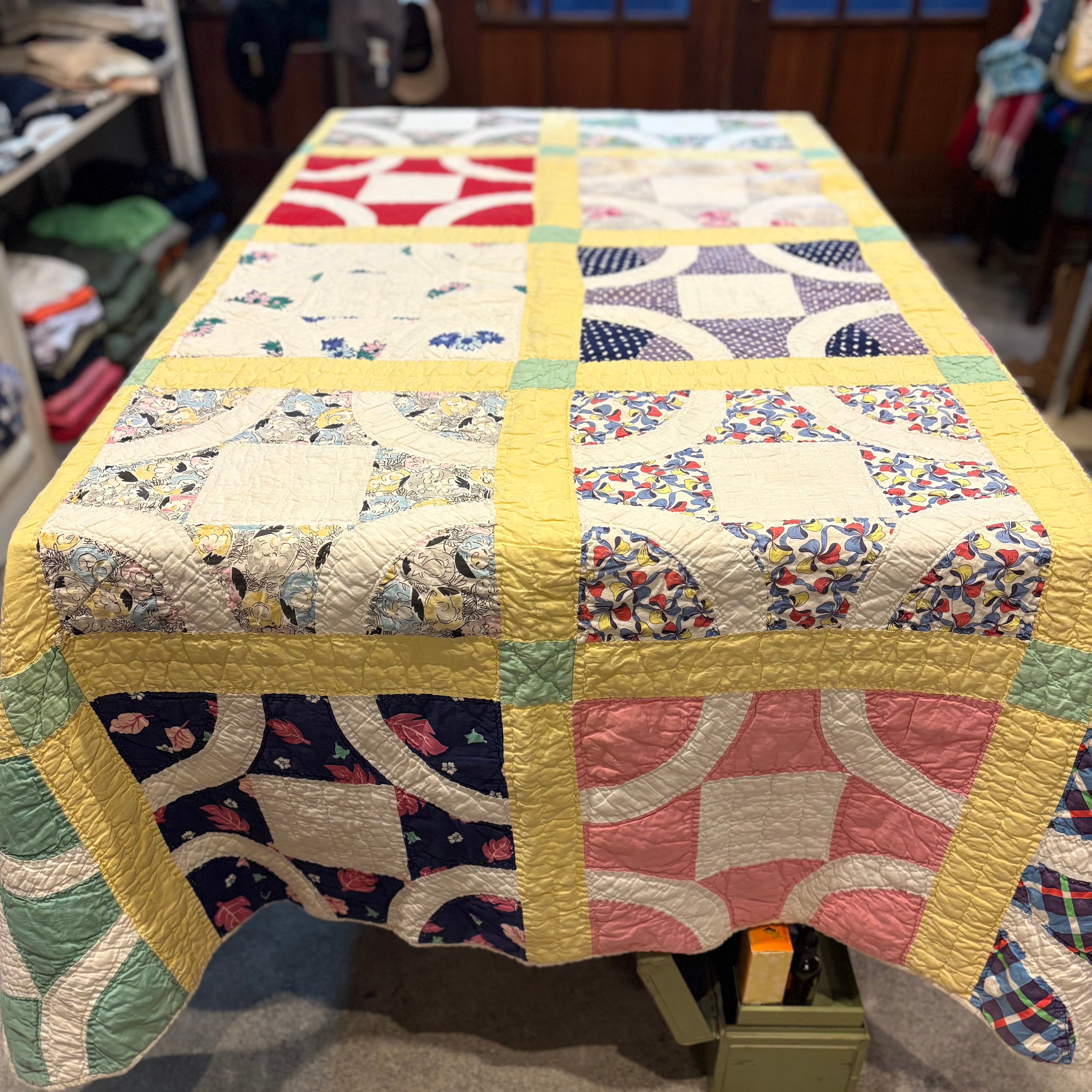 Antique Patchwork Quilt （Double Wedding Ring ③） | atelier nui