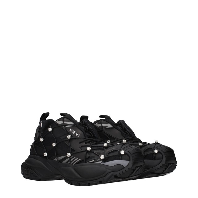 【新品】VERSACE ヴェルサーチェ レディース スニーカー ファブリック ブラック 10163801A115082B060