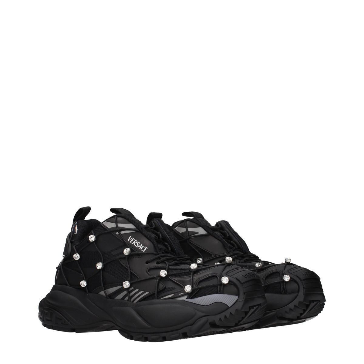 【新品】VERSACE ヴェルサーチェ レディース スニーカー ファブリック ブラック 10163801A115082B060