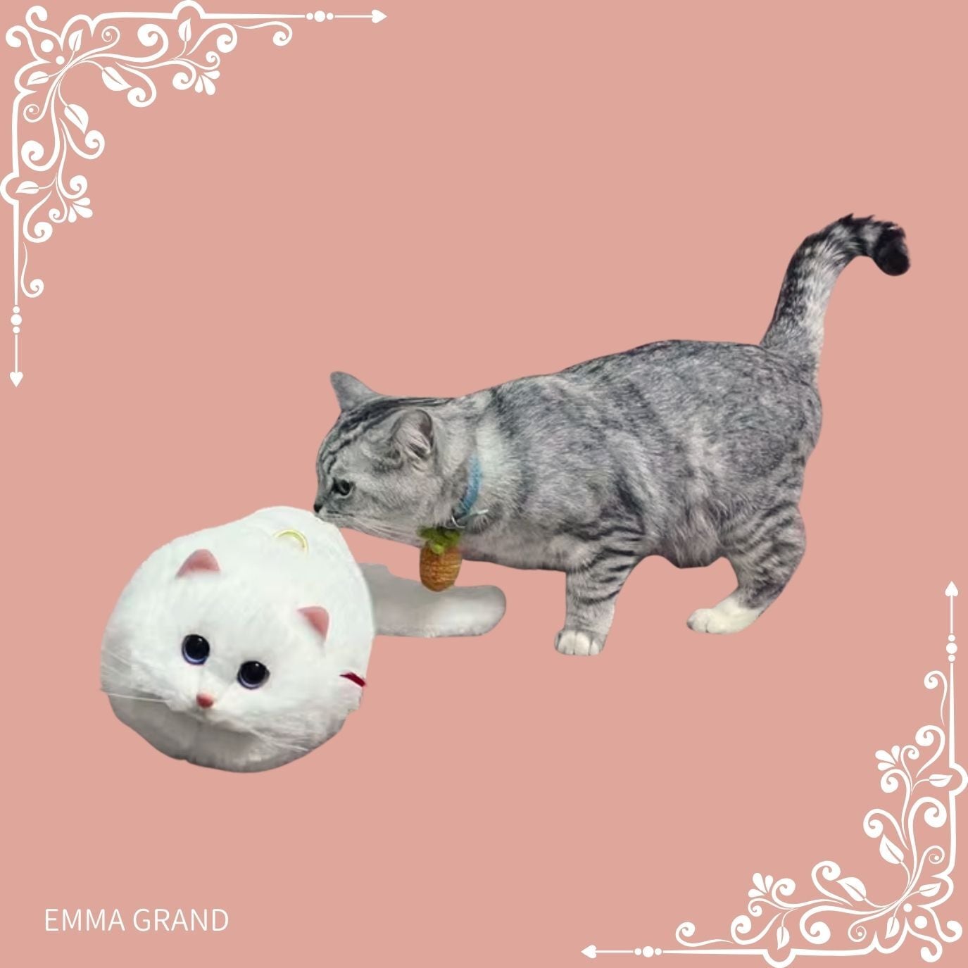 青い目をした白猫 フェイクファーバッグ E00459 | EMMA GRAND