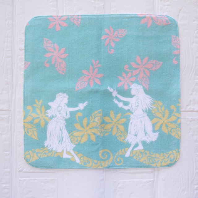 ★ハワイアン雑貨★メアフラ タオル／ハンドタオル／タオルハンカチ／母の日／フラシス／プチギフトに◎＜グリーン＞