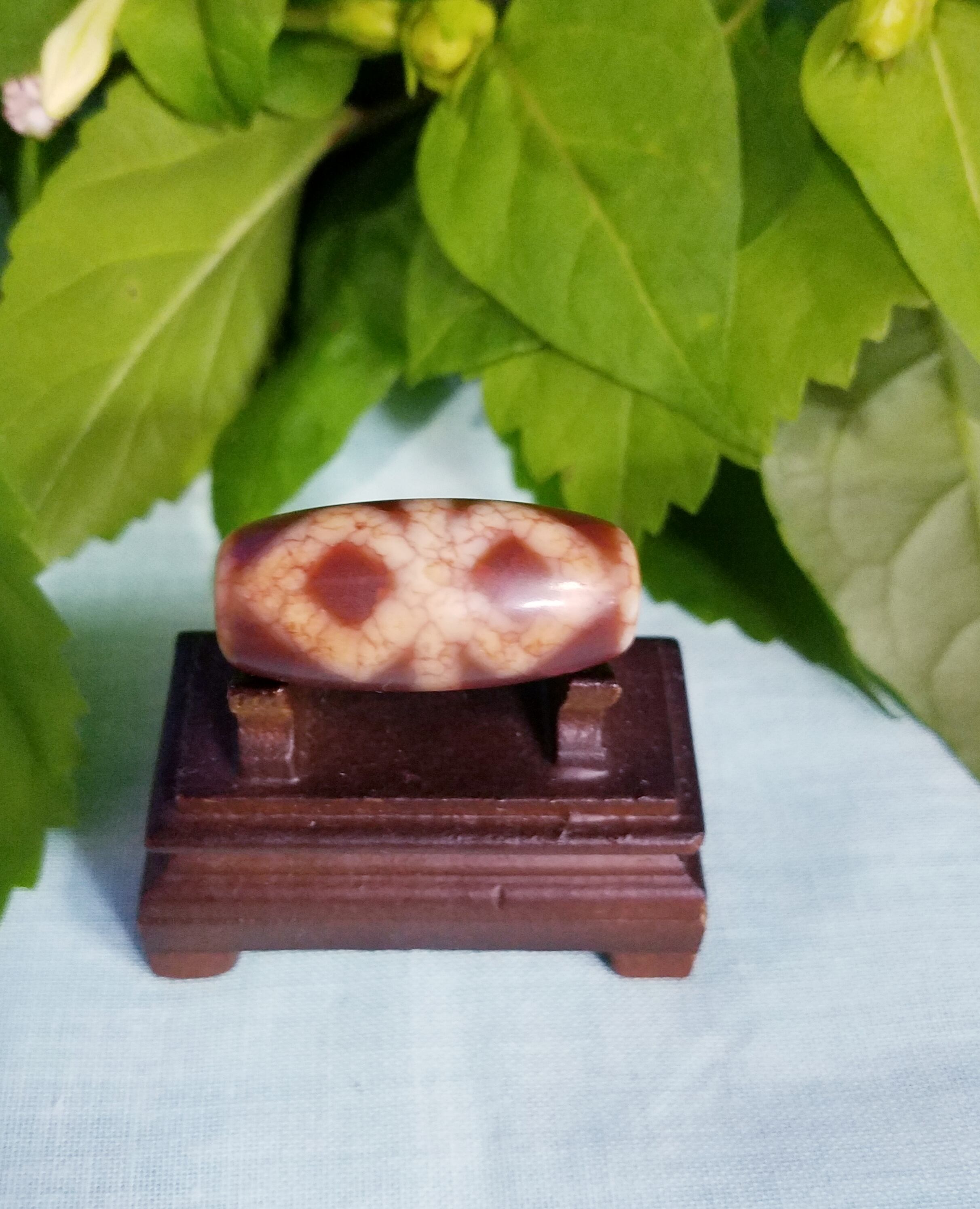 1103192希少✨結晶✨羊眼板天珠23ミリ貫通穴