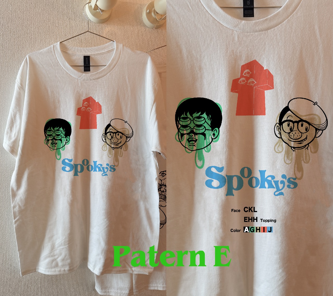ハロウィン Face assort stickerシャツ