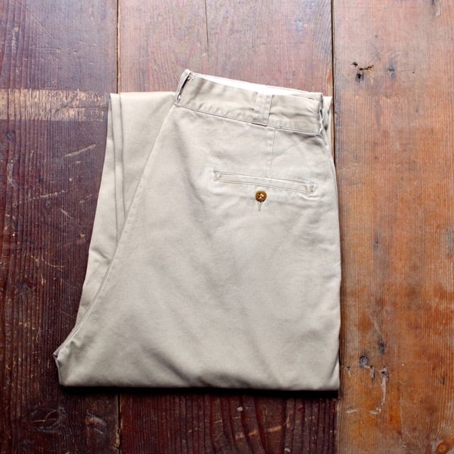1950s US ARMY Cotton Khaki Trousers / 50年代 米軍 ボタンフライ