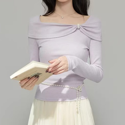 アシメデザインオフショルトップス ・74889