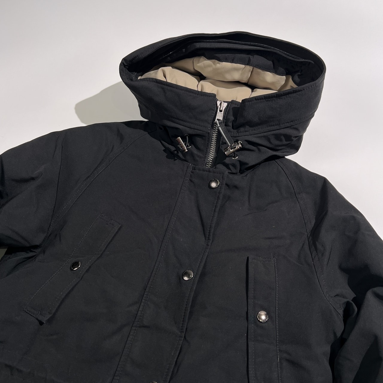 OSC CROSS オーエスシークロス フード付き ダウンジャケット コート サイズ S/P/カナダ製/ブラック