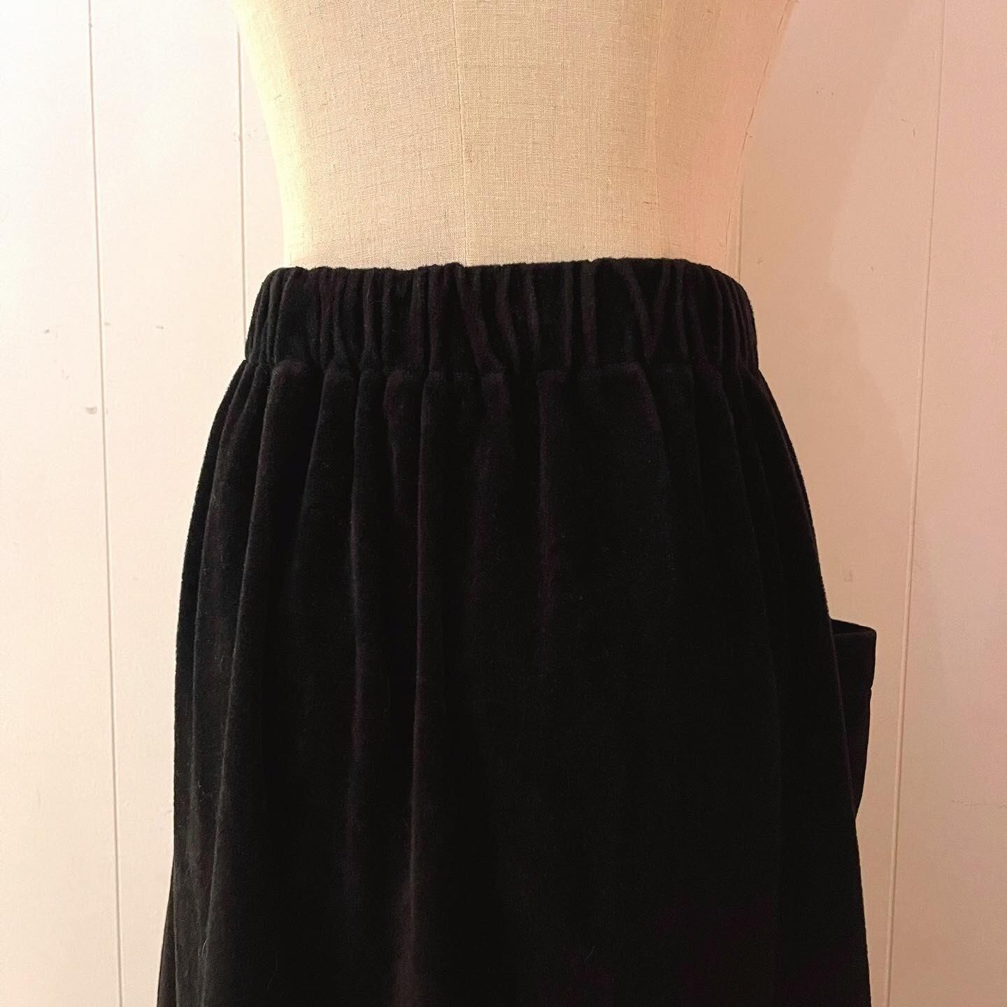 black velours △ patchwork skirt