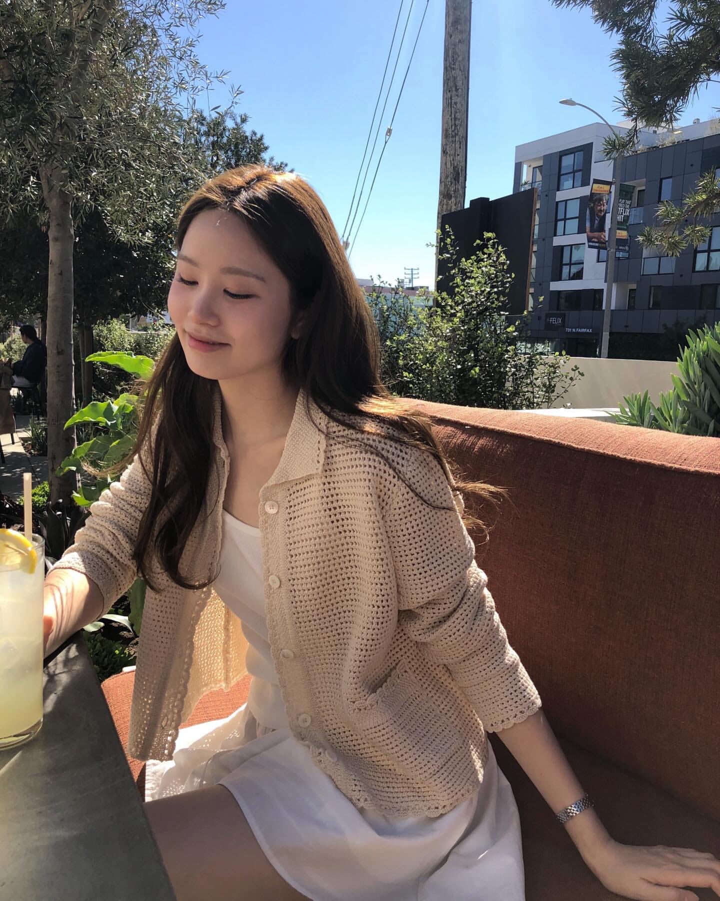 (予約) ounce / Linen curly collar cardigan