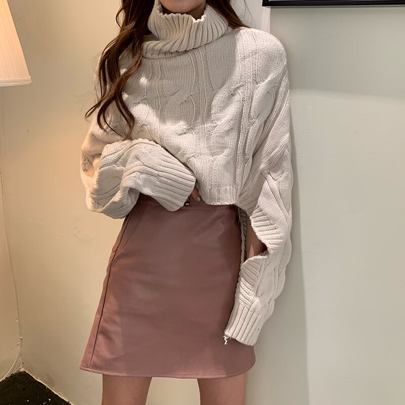 ショート ショート丈 ミニ ミニ丈ニット セーターレディーススタイル