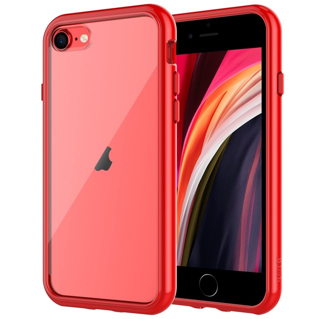 JETech iPhone SE 3/2 / iPhone 8/7用 ケース 黄ばみ防止 (レッド)