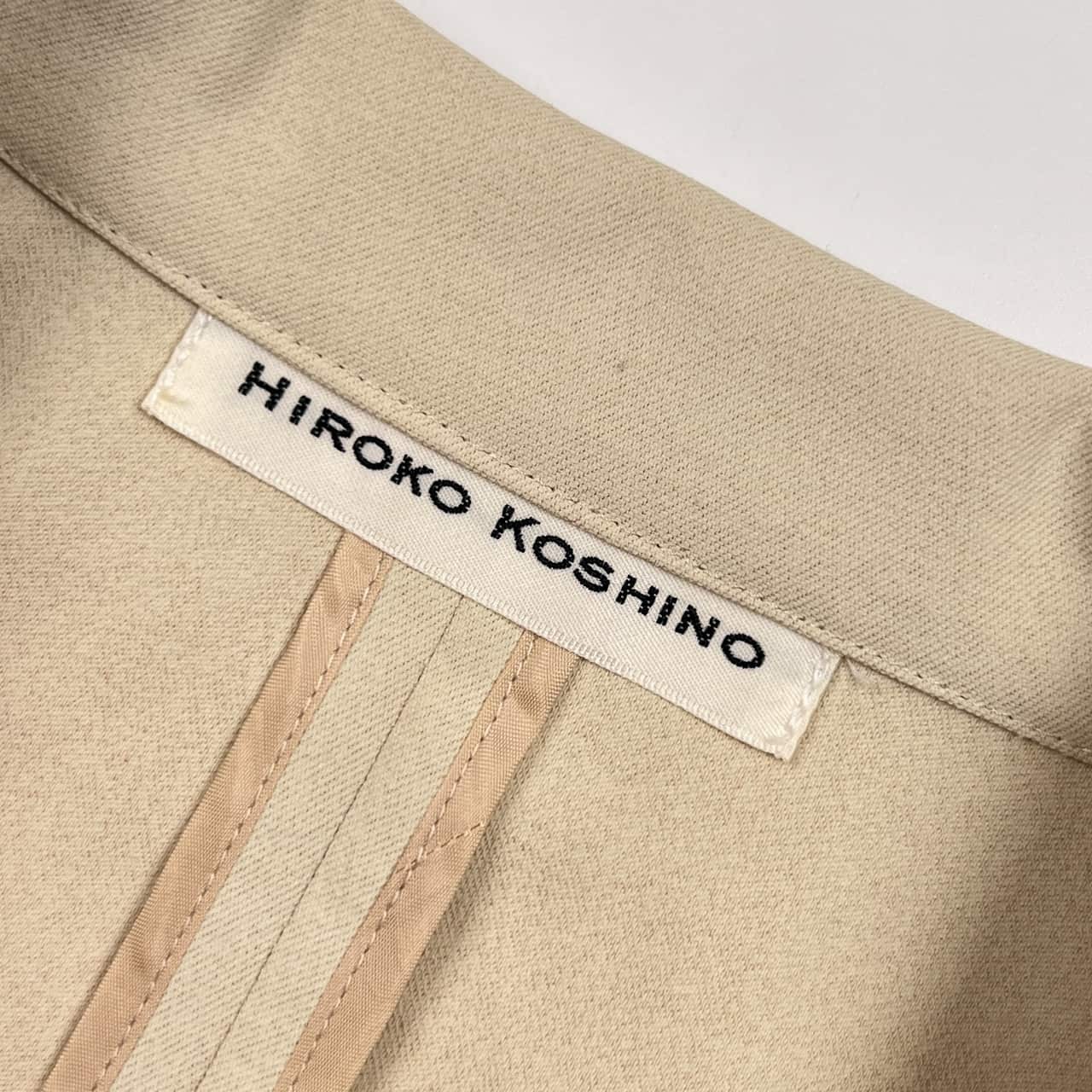 リネン混 HIROKO KOSHINO ヒロココシノ テーラードジャケット 9/アイボリー 系 レディース