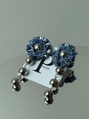 denim flower silver ball swing line