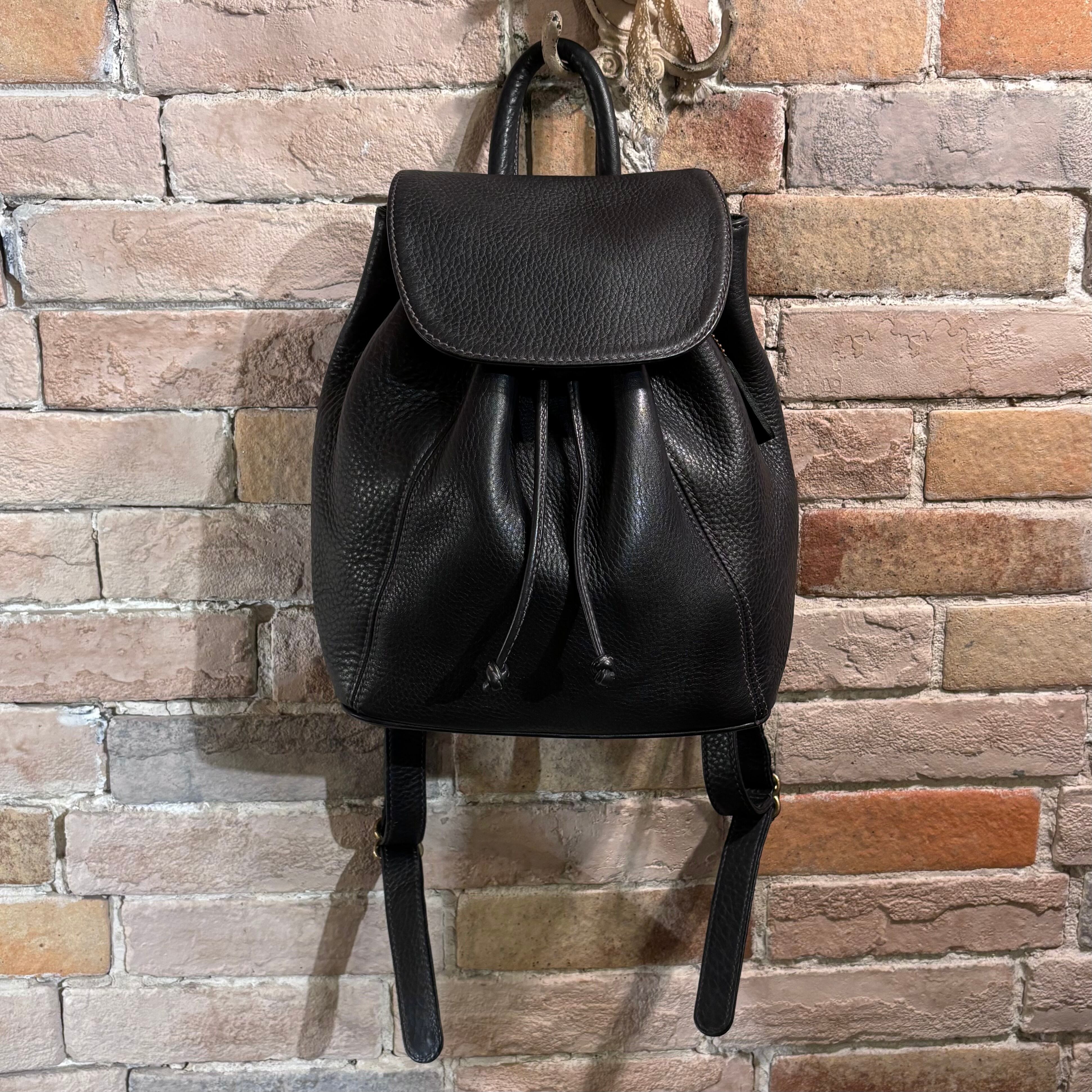 USA製 COACH オールド コーチ 巾着 レザー ワンショルダーバッグ 紺 