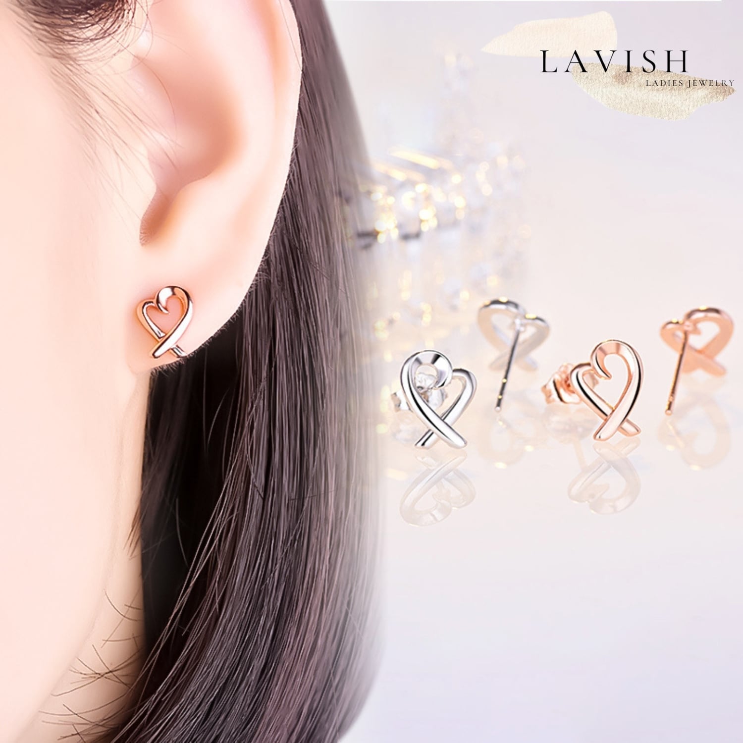 ハートシルエットデザイン ピアス レディース pierce