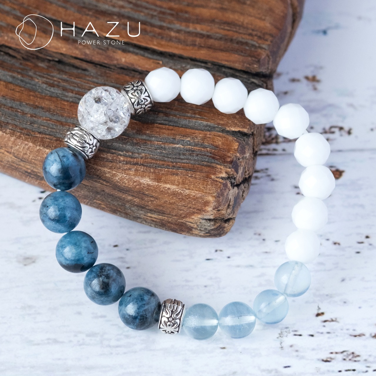 滞りをなくし、深い愛情と護り［ブラックアクアマリン／アクアマリン️／ホワイトオニキス️／クラック水晶］