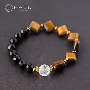 SALE☆金運と魔除けの龍神ブレス［タイガーアイ／龍神彫水晶／オニキス／ヘマタイト］