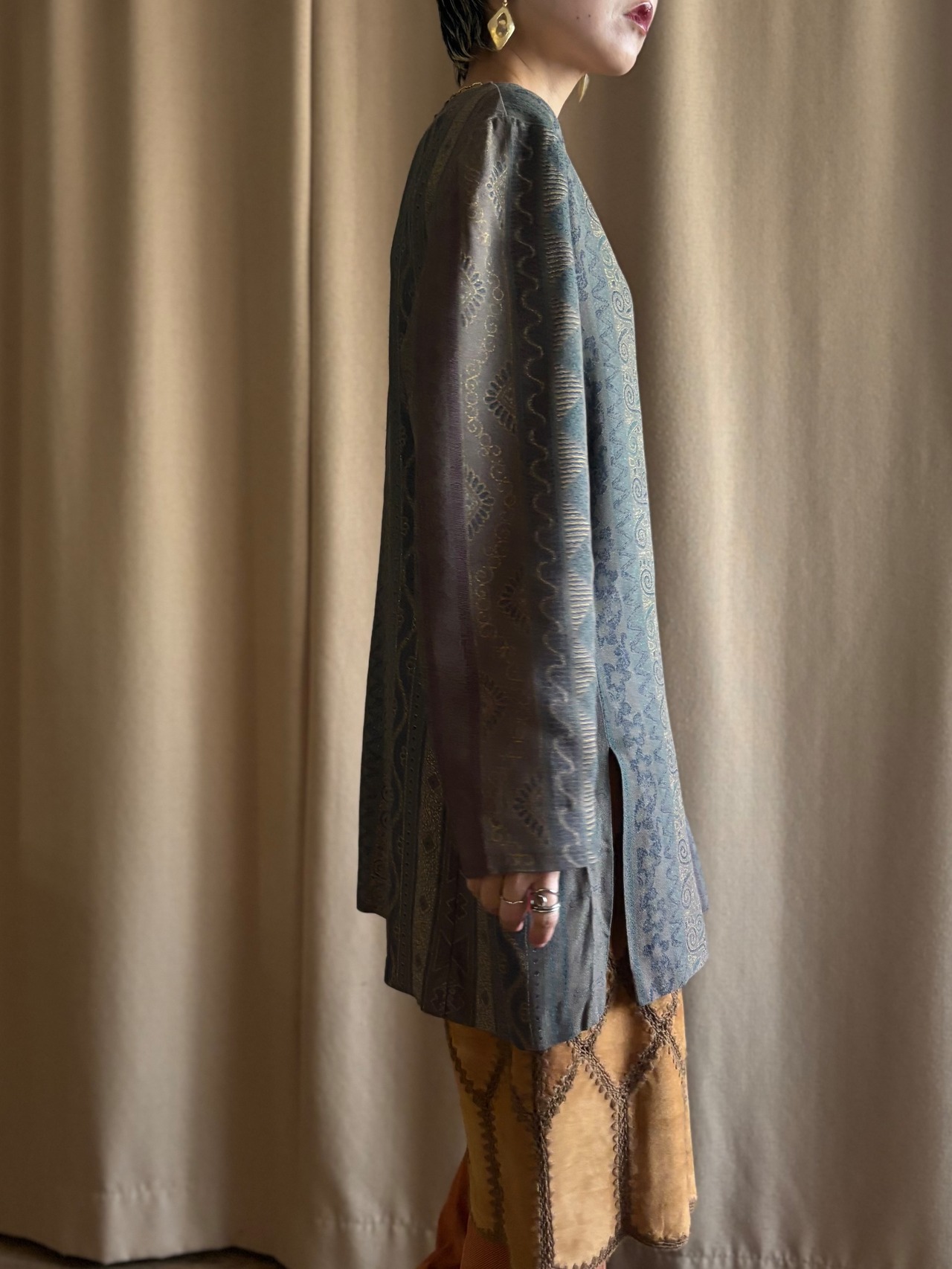 MADE IN U.S.A R&M RICHARDS oriental shirt-5118-1