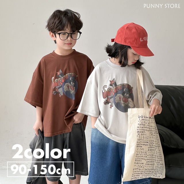 《取寄》 アメコミプリントTシャツ （全２色） KMAI 2024夏 韓国子供服 Tシャツ トップス トゥイーティー