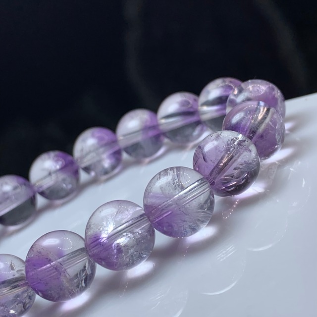 2.1部ファントム状☆可愛いコントラスト・エレスチャルアメジスト ブレスレット