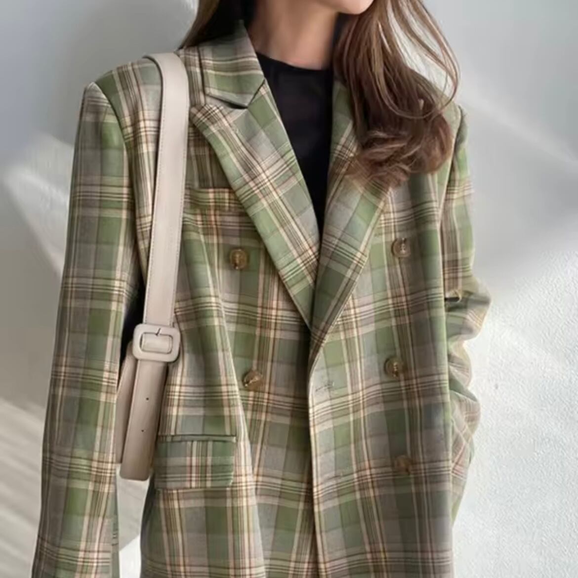 classical check big jacket