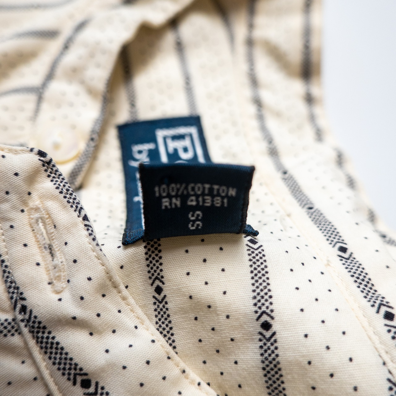 1990’s Polo by Ralph Lauren stripe band collar shirt