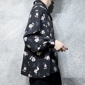 rose pattern open collar shirt