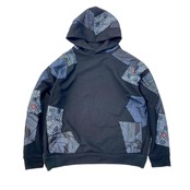 【hoodi28】 Remake Hoodie black × kimono