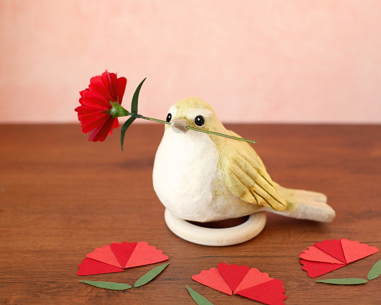 母の日ギフト『ウグイスの贈り物』 和紙インテリア/置物