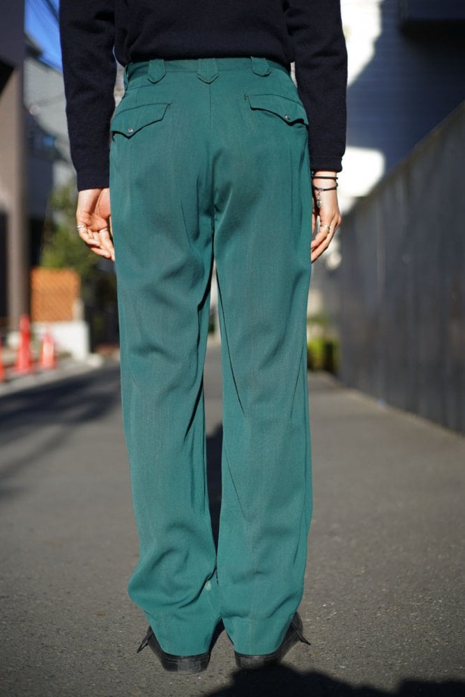 50s rayon gabardine slacks 【blue-green 】 50s rayon gabardine slacks 【blue-green 】 50s rayon gabardine