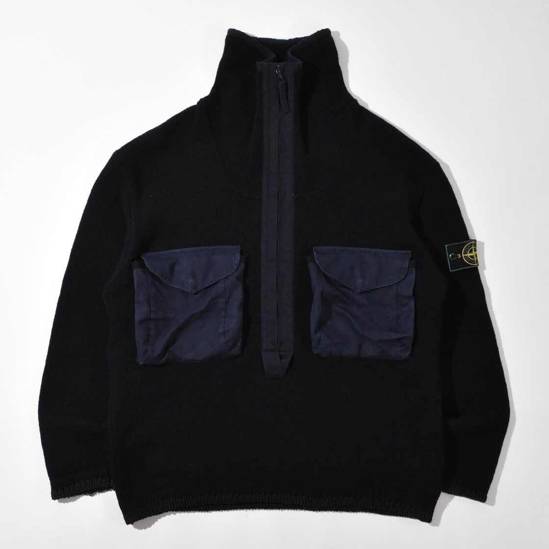 1998AW STONE ISLAND MULTI POCKET ZIP UP KNIT SWEATER L | Pay ID