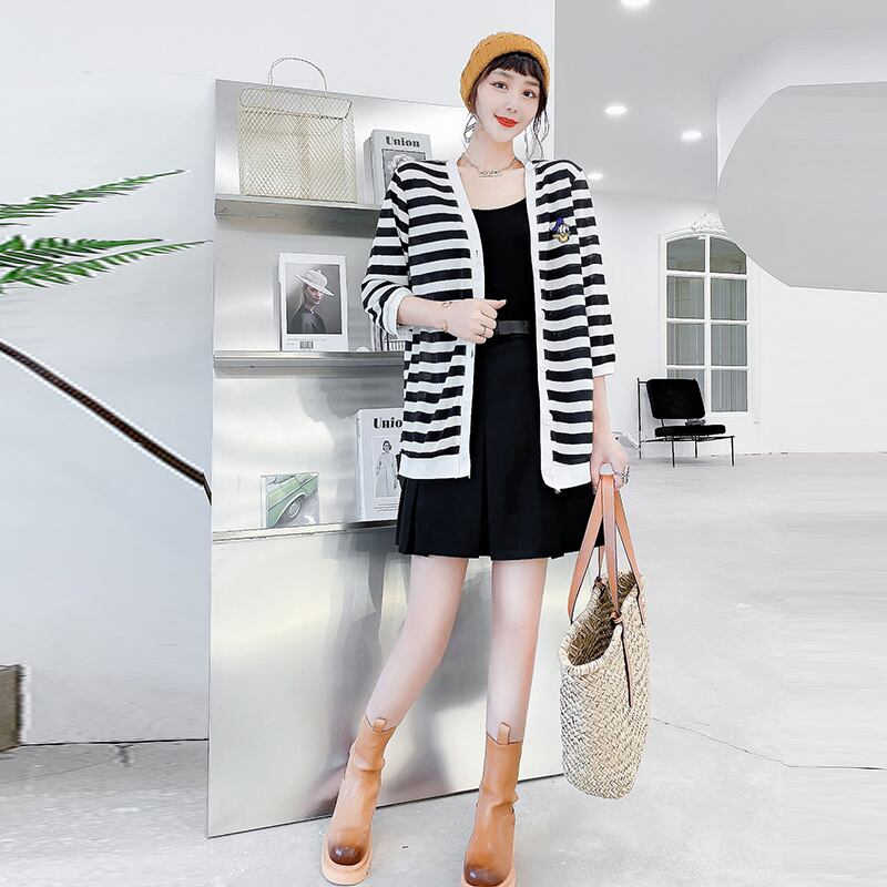 2020年秋新しいファットmmシンストライプカーディガンアウタースーツウエスタンスタイルハーフレングススカートファッショナブルなプラスサイズの婦人服 ミックスインファッション21919363164