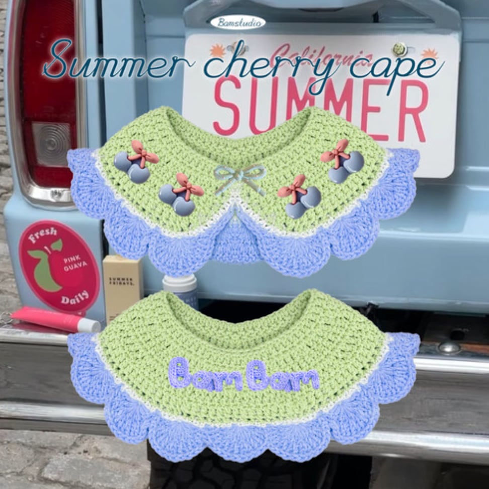 予約【Bam’studio】Summer Cherry Cape (melon)
