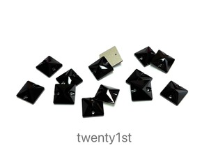 スクエア型ジェットブラック12mm[12個]