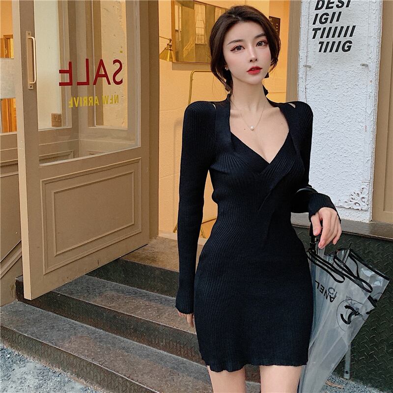 ニットドレス スタイルスカート スプリングウェスト ロング 大人ガーリー スウィート キュート カジュアル 春物 ブラックストロベリース77287250239