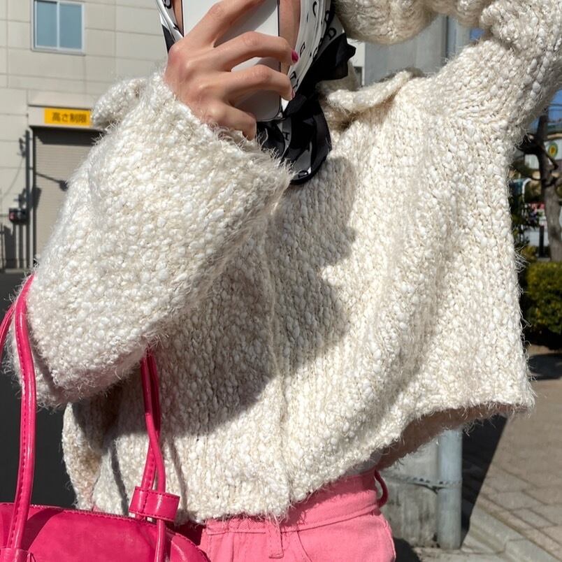 襟付きスナップボタンカーディガン_LN0797