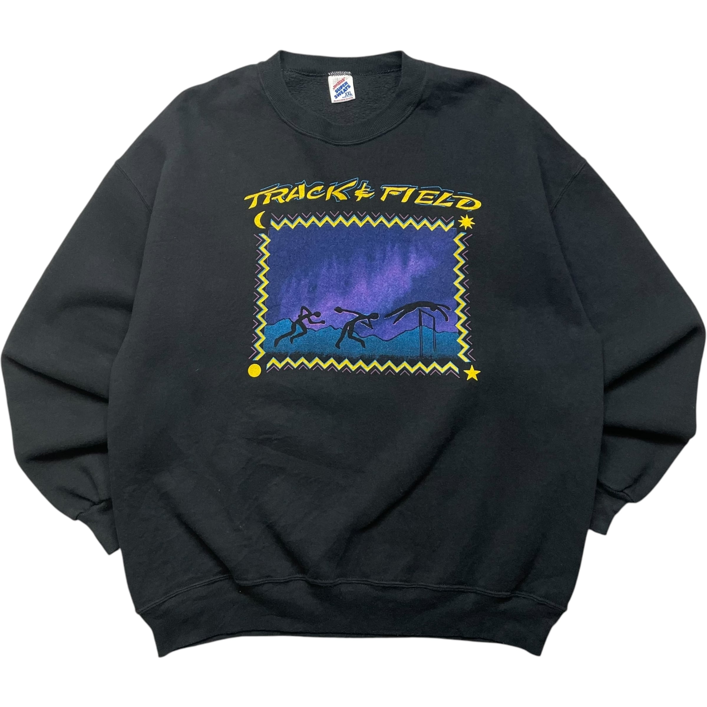 《XXL》 JERZEES ジャージーズ スウェット プリント 陸上 ブラック USA製 90年代 vintage no.6424
