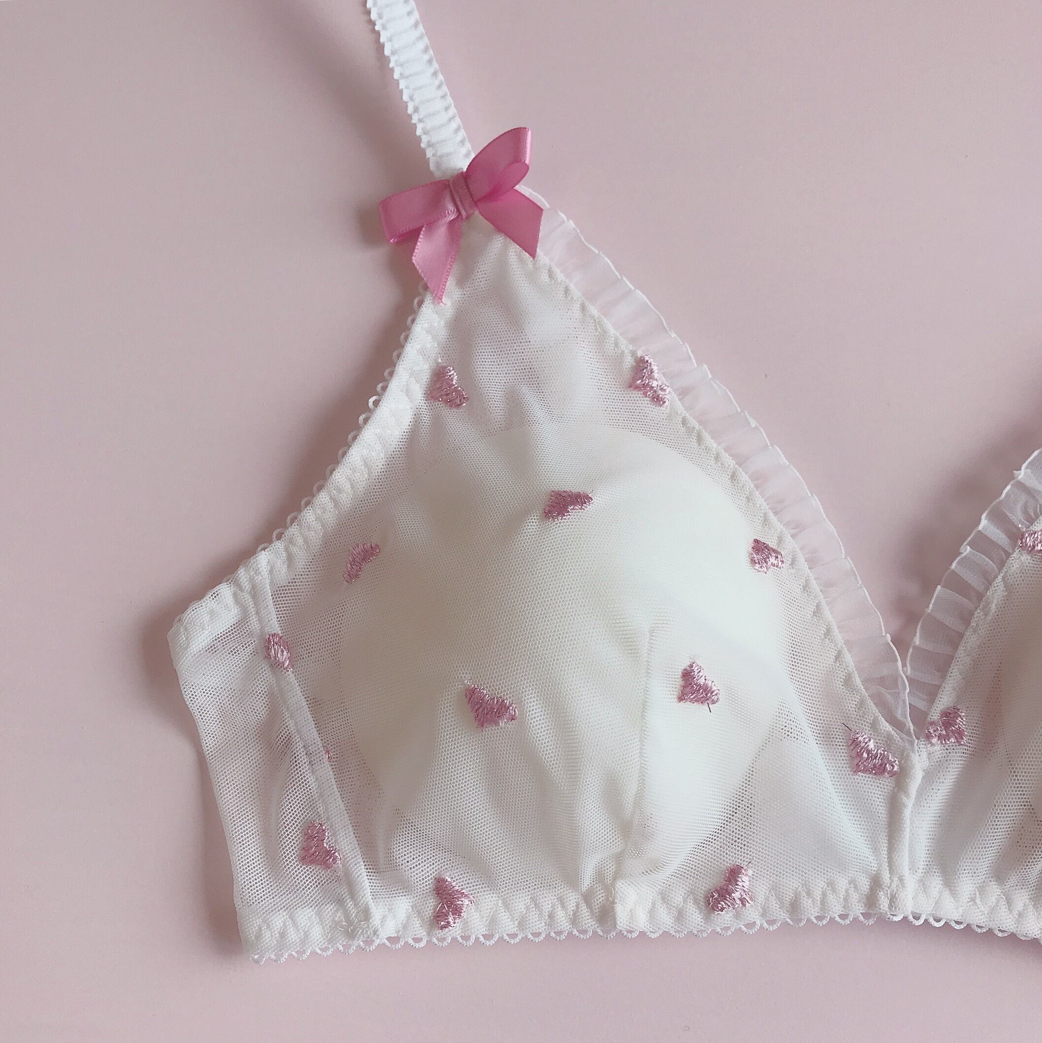 pink hearts bralette