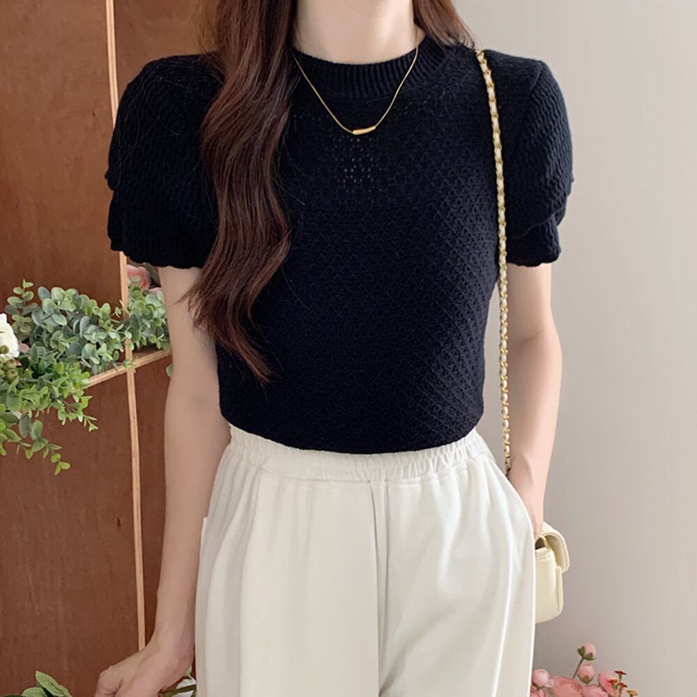 サマーニット レディーストップス 半袖 | 森のあらいぐま