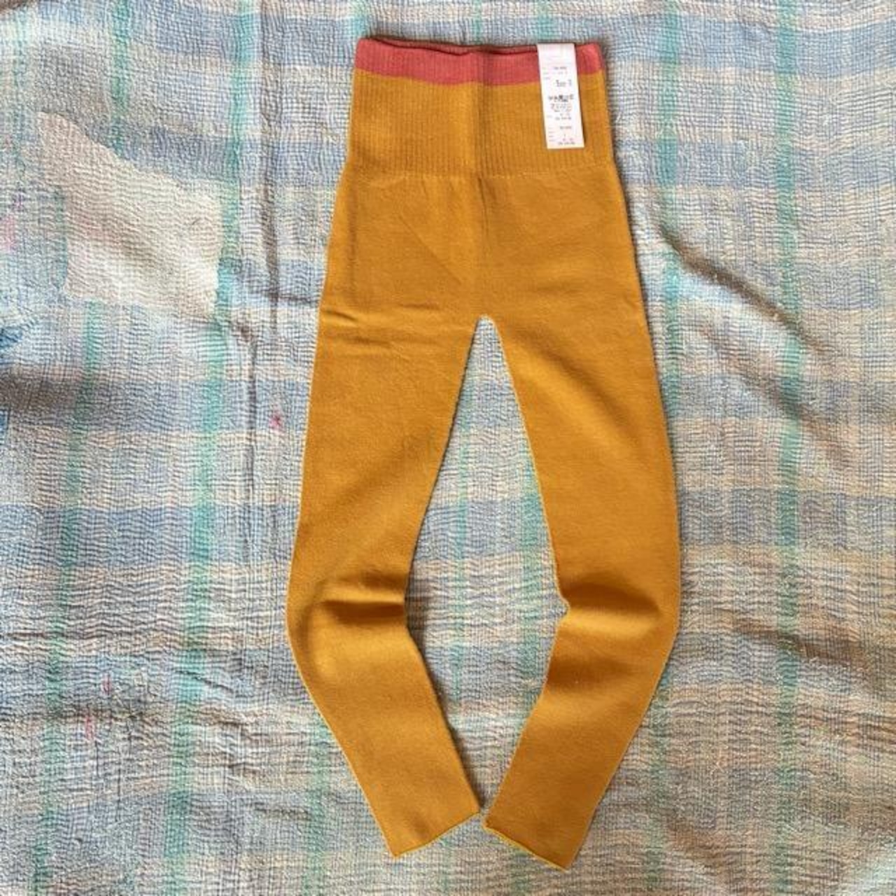 homspun Homespun Combed Cotton Leggings, 5 Colors Available, Cotton Knit Inner Leggings, Mustard Yellow, Moss Green, Navy, Black, and Top Gray