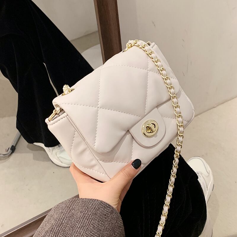 チェーン レッド スクウェア メッセンジャーバッグ 手作りハンドバック75867826923