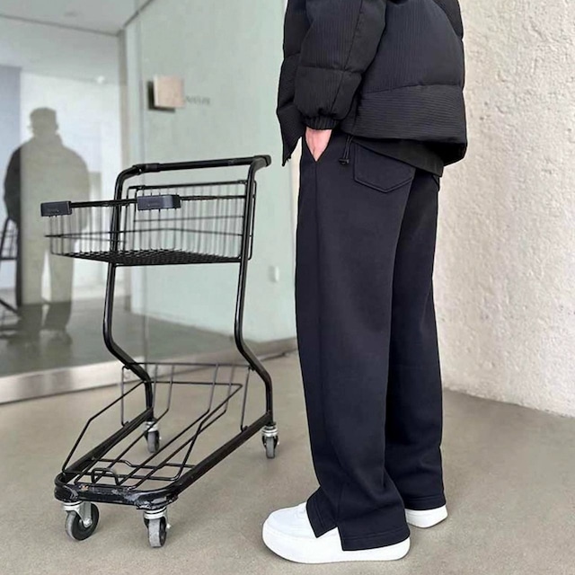 裾スリット裏起毛スマートレッグスウェットパンツ 1050