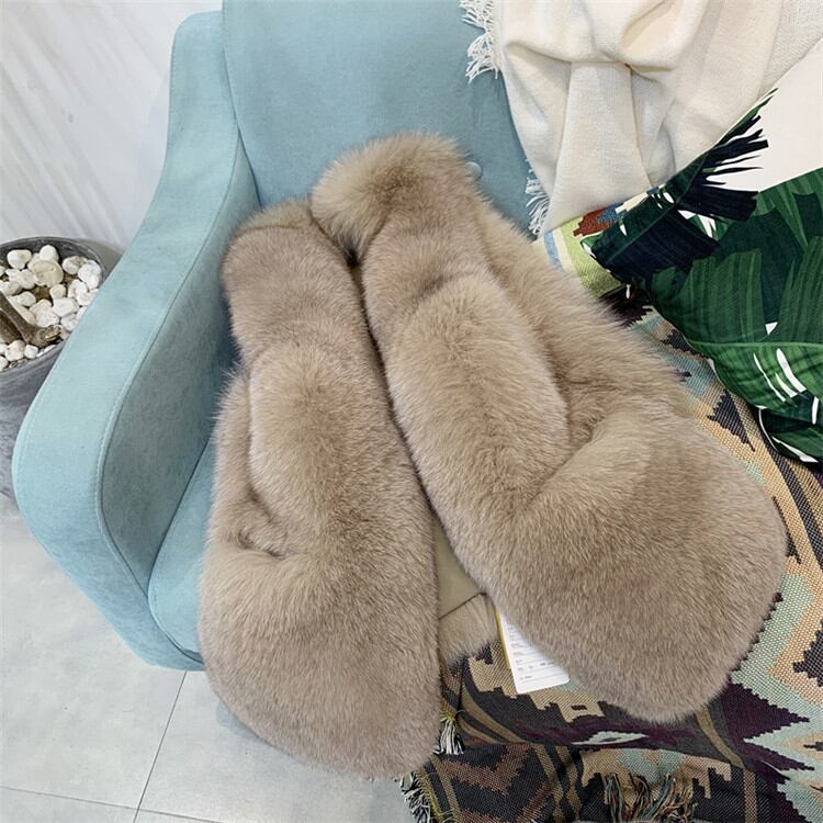 おしゃれと着心地を両立 通勤する ファー ベスト タンクトップ イミテーションフォックスファー