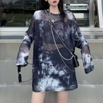 Tie-dyed mesh long-sleeved T-shirt(ME412)