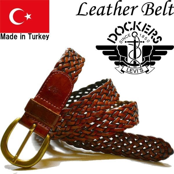90'sビンテージ古着！DOCKERS 本革レザーベルト ウエスタンバックル